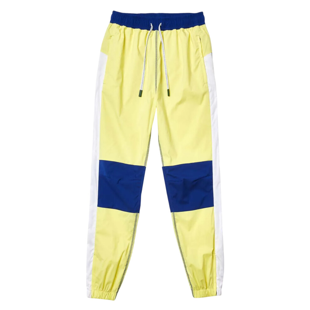 (8 UK, Yellow/Blue) Lacoste Womens/Ladies Colour Block Jogging Bottoms