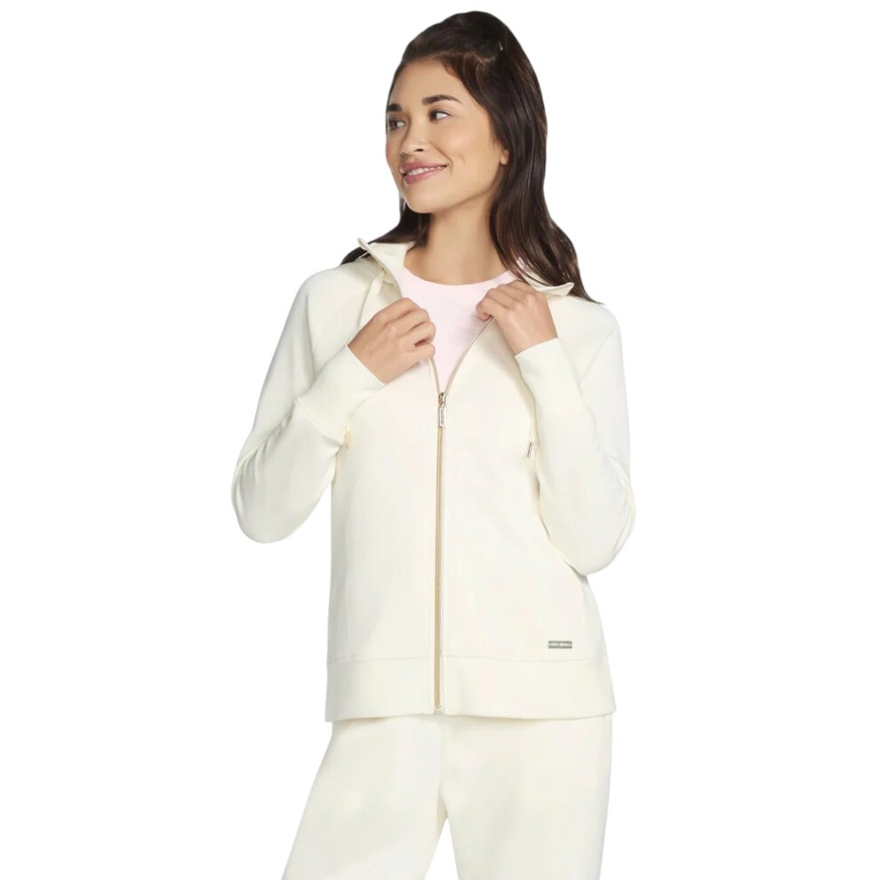 (XL, Off White) Skechers Womens/Ladies Skechluxe Elevate Hooded Jacket