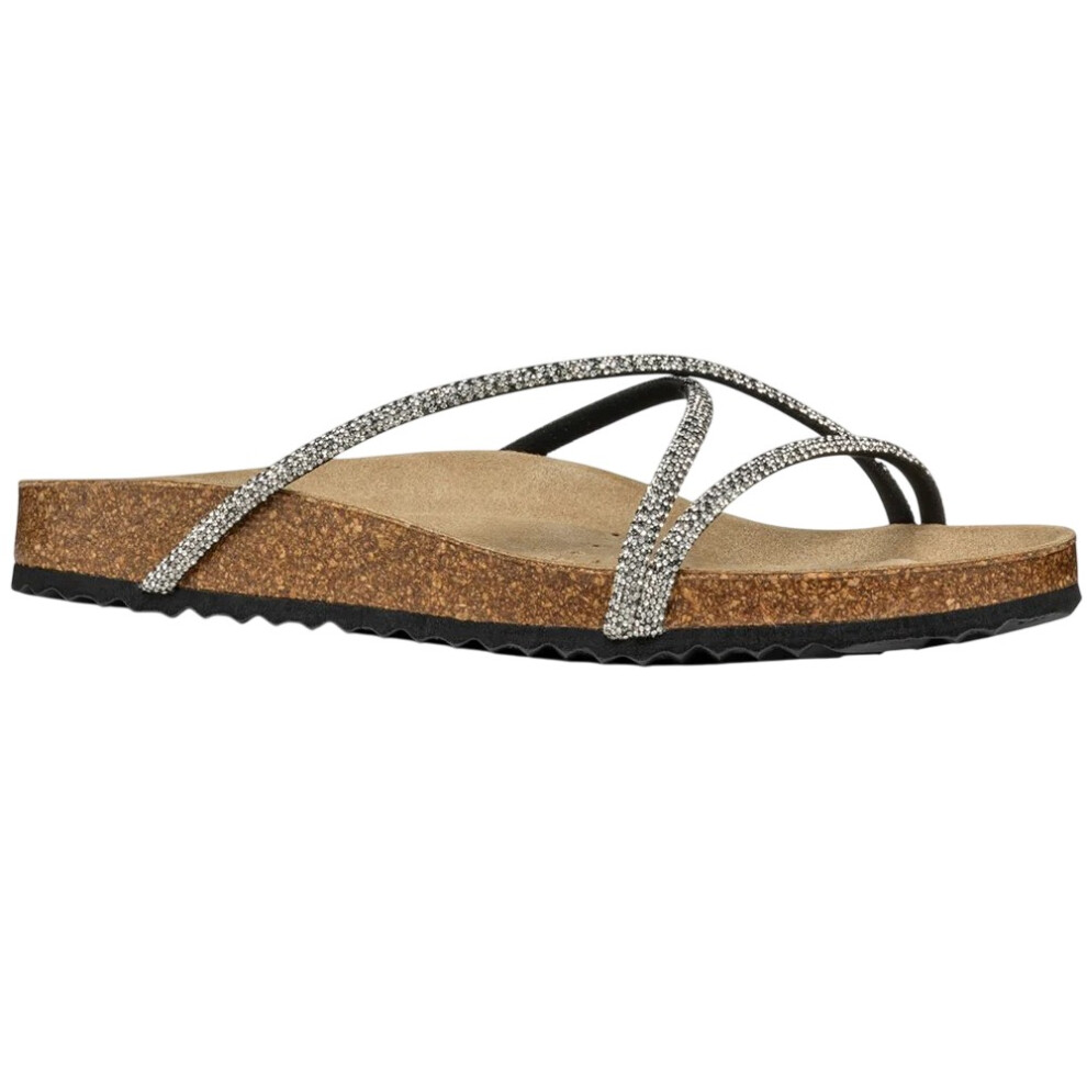(5 UK, Black/Silver) Geox Womens/Ladies D Brionia R Sandals