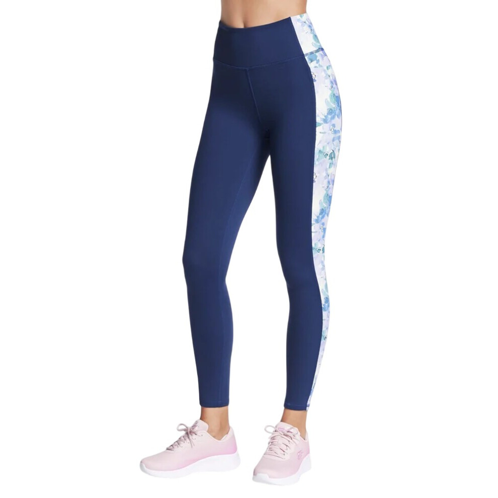 (S, Purple/Turquoise) Skechers Womens/Ladies GoWalk Seascape Floral High Waist Leggings