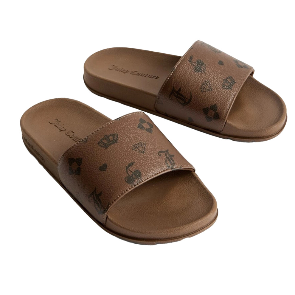 (3 UK, Black/Brown) Juicy Couture Womens/Ladies Mia Monogram Sliders