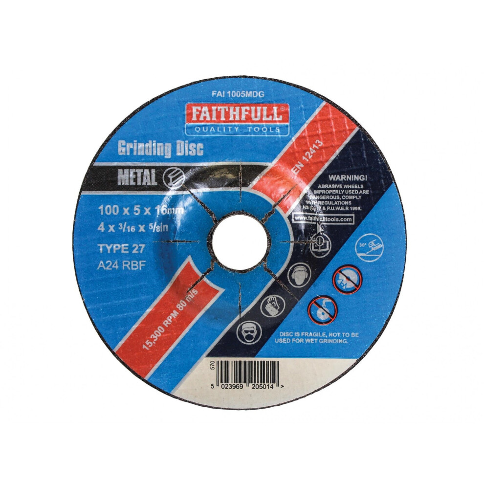 Faithfull Depressed Centre Metal Grinding Disc