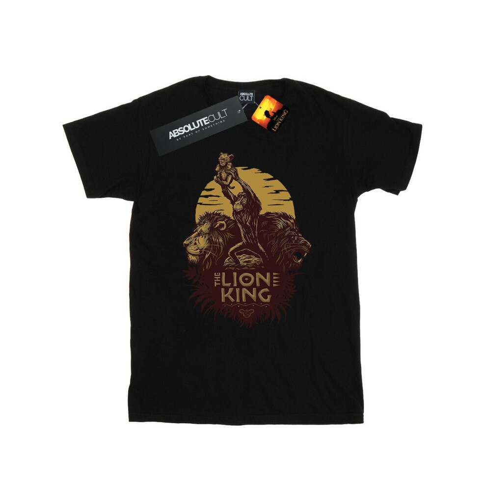 (7-8 Years, Black) Disney Boys The Lion King Movie Sunrise Collage T-Shirt