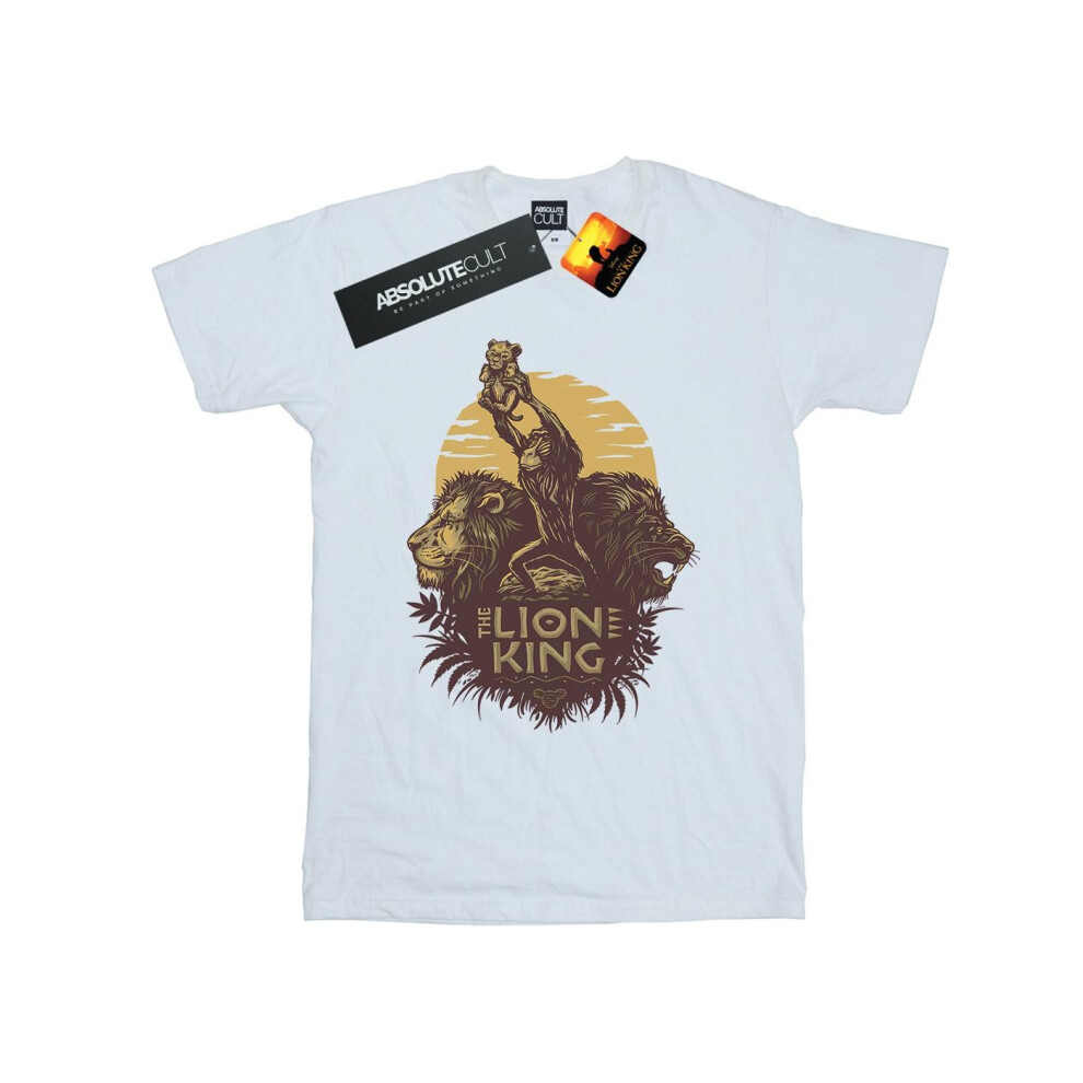 (12-13 Years, White) Disney Boys The Lion King Movie Sunrise Collage T-Shirt