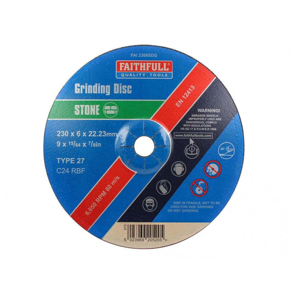 Faithfull Depressed Centre Stone Grinding Disc