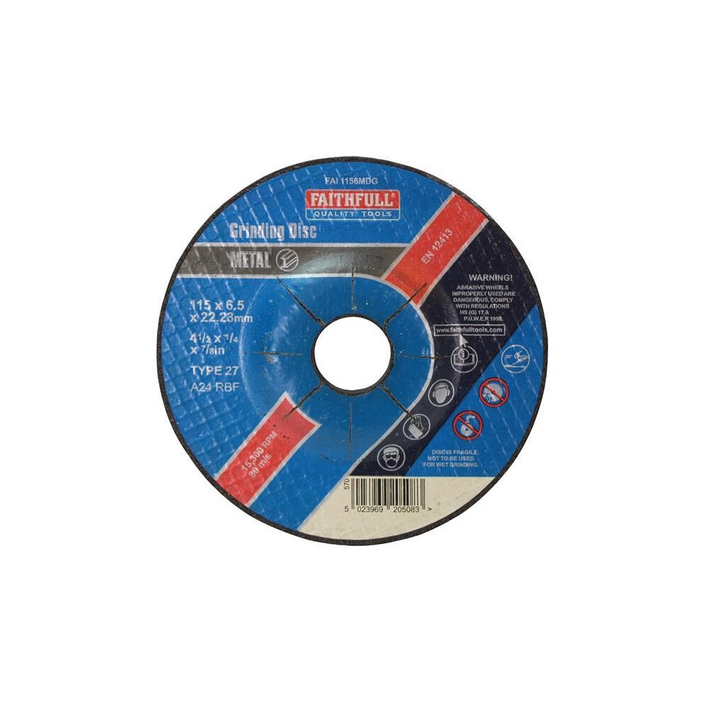 Faithfull Depressed Centre Metal Grinding Disc