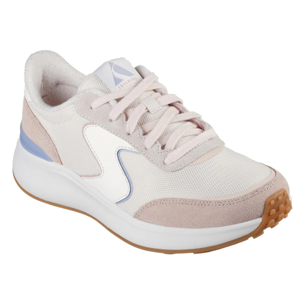 (4 UK, Light Pink/Purple) Skechers Womens/Ladies BLVD Retro Suede Trainers