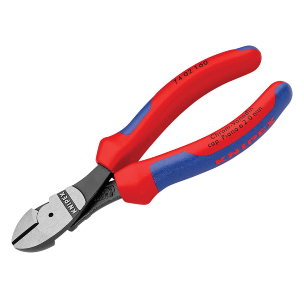 Knipex 74 02 Series High Leverage Diagonal Cutters, Multi-component Grip
