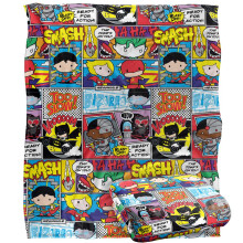 Justice League Chibi Comic Collage Blanket