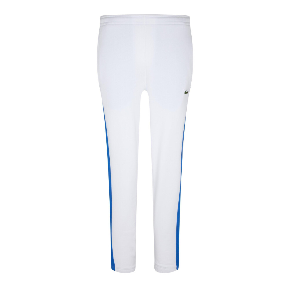 (S, White) Lacoste Mens Stripe Tracksuit Bottoms