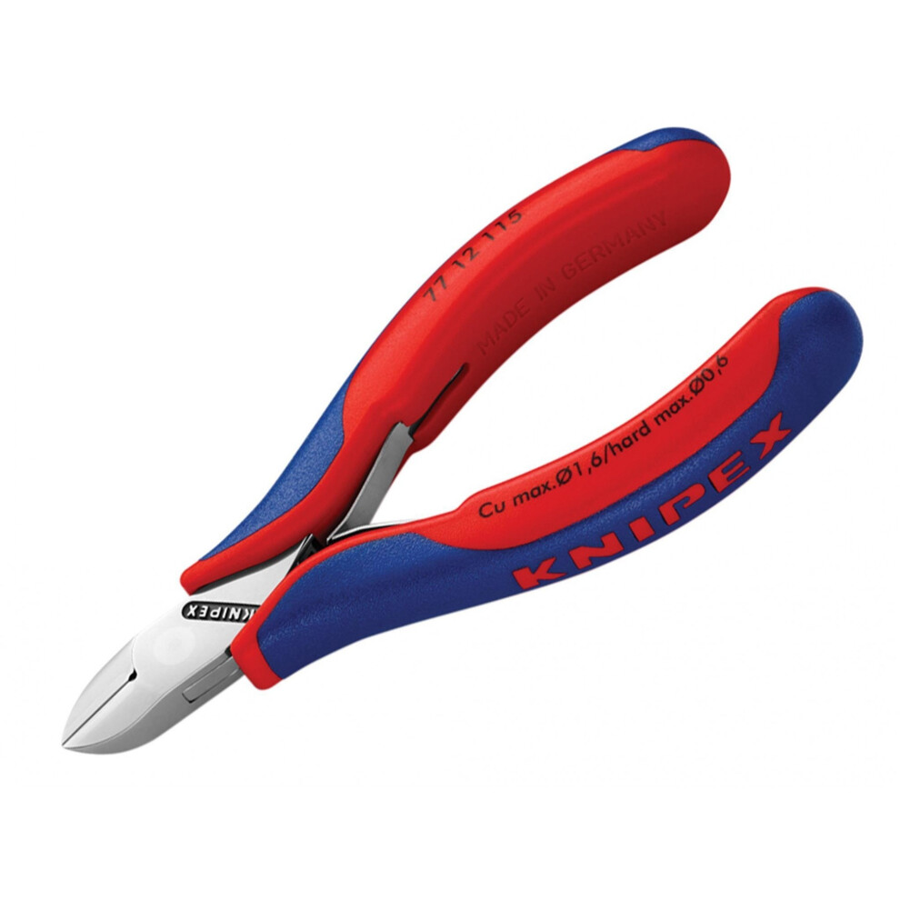 Knipex 77 12 115 Electronics Diagonal Cutter With Small Bevel & Lead Catcher 115mm