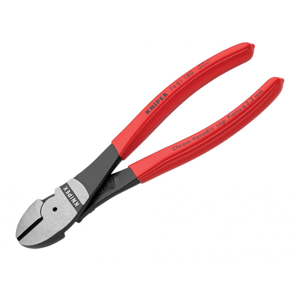 Knipex 74 01 Series High Leverage Diagonal Cutters, Plastic Coated Grips