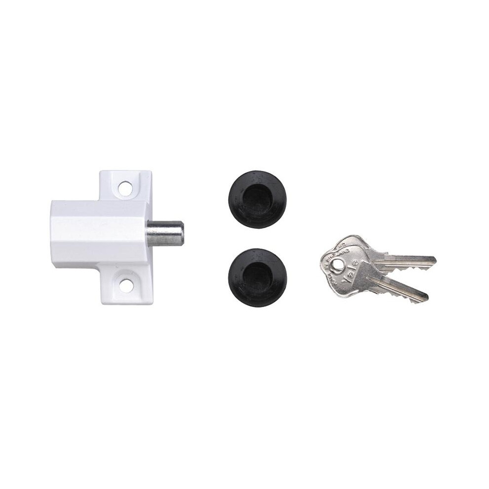 Yale Locks P114 Patio Door Lock White Finish Visi-pack