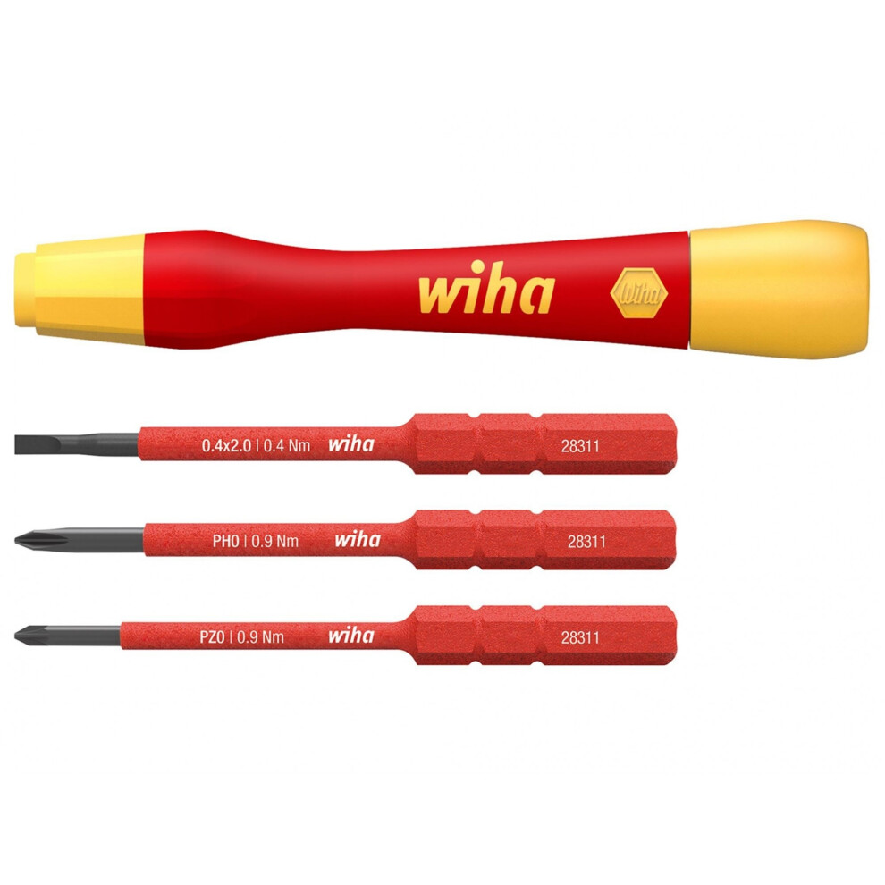 Wiha Picofinish Slimvario Electric Fine Screwdriver Set, 4 Piece