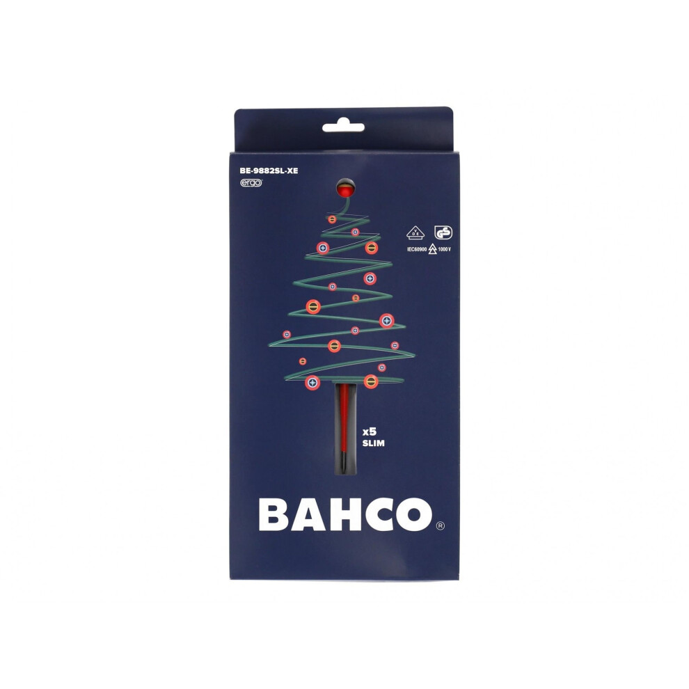 Bahco Xmas Be-9882sl Ergo Slim Vde Insulated Screwdriver Set, 5 Piece