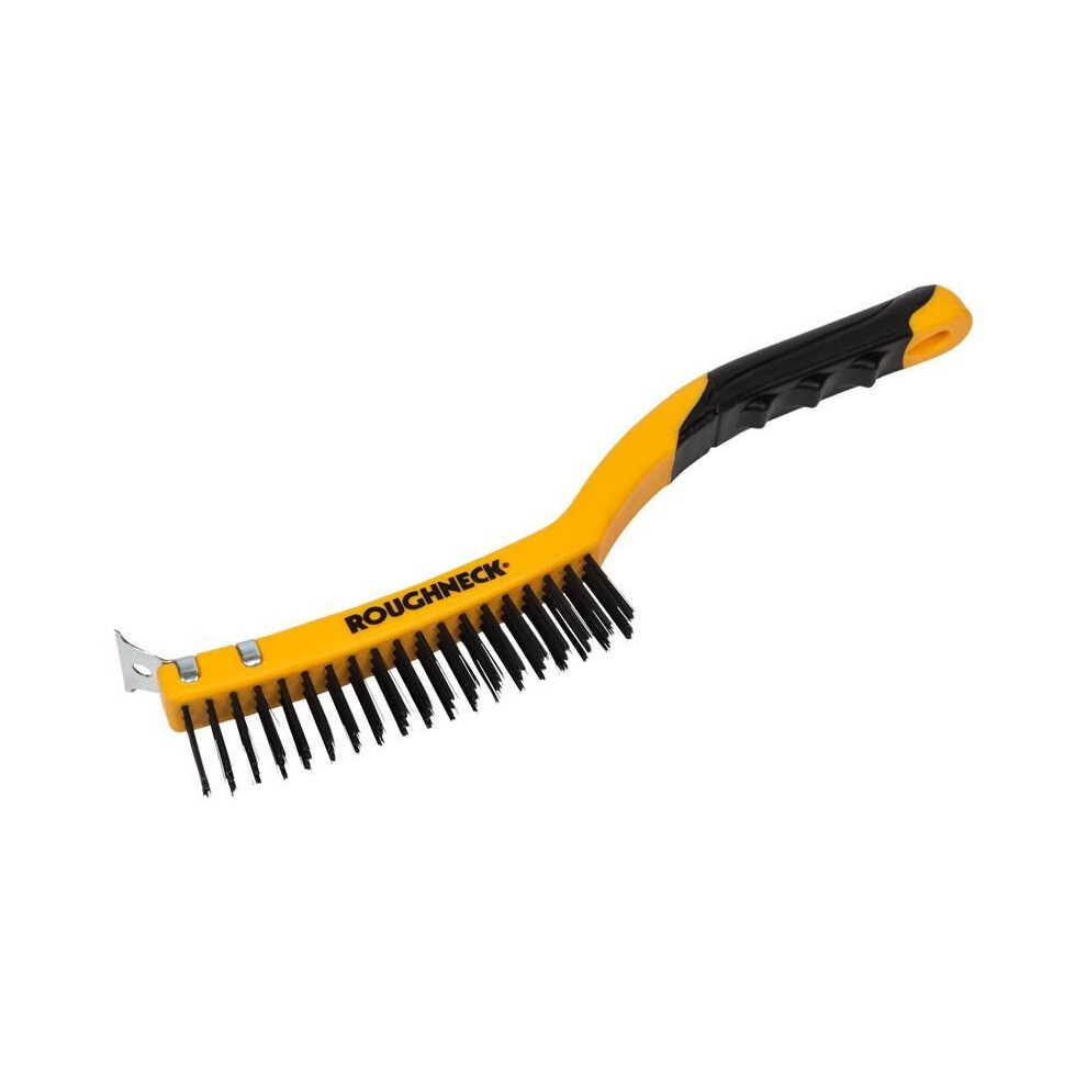 Roughneck Wire Brush Soft Grip With Scraper