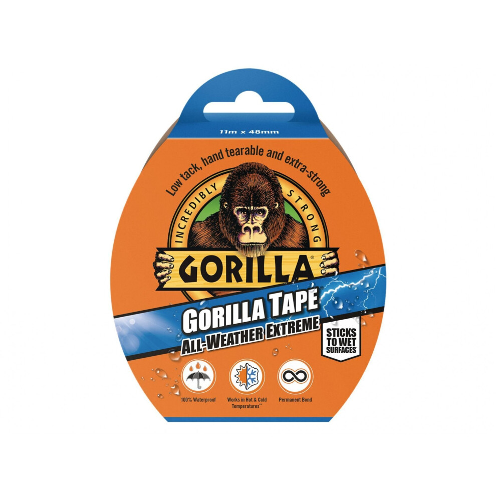 Gorilla Tape All-Weather Extreme Black 48Mm X 11M – Extra-Strong, 100% Waterproof Outdoor Repair Tape