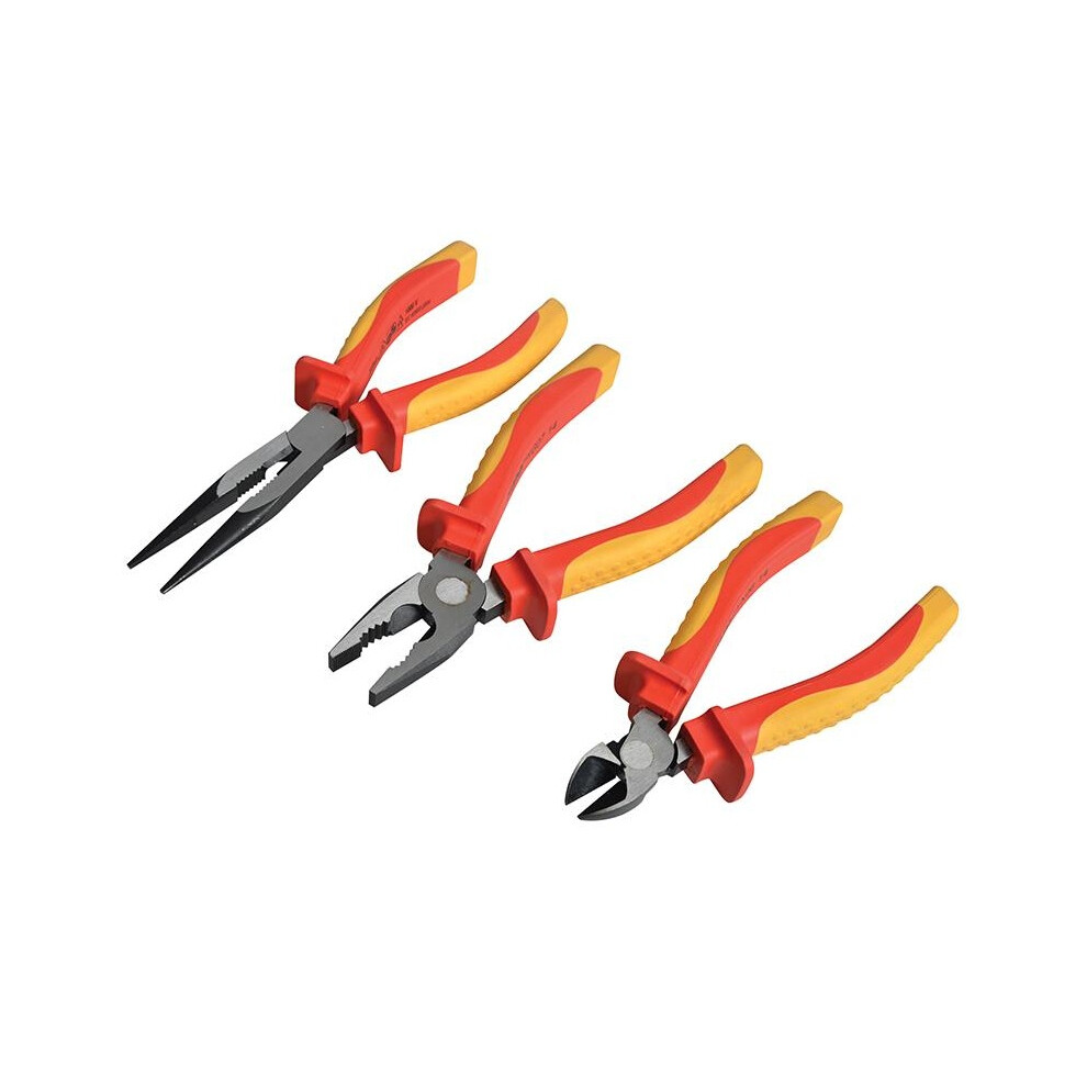 Faithfull Vde Pliers Set With Pouch, 3 Piece