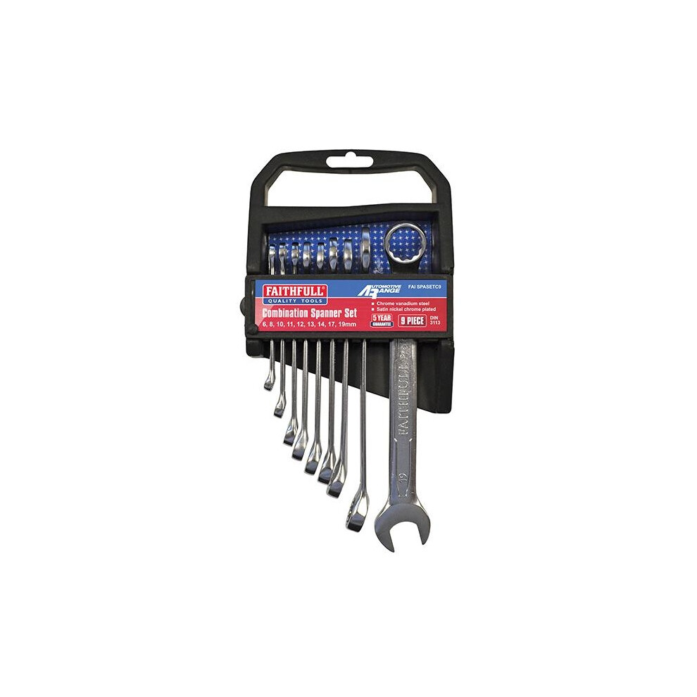 New Faithfull Combination Spanner Set, Chrome Vanadium