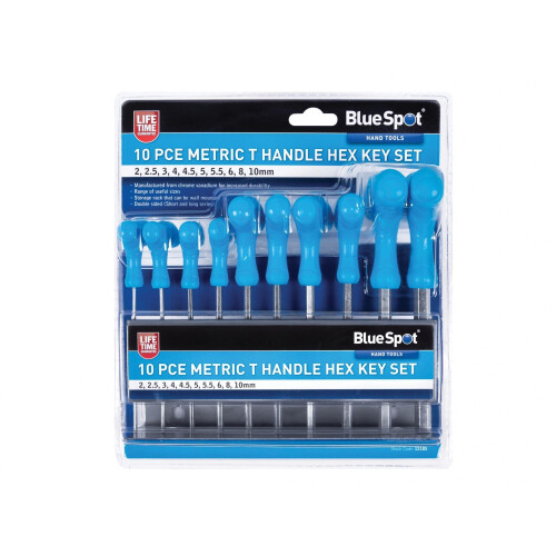 BlueSpot Bluespot Tools Metric T-handle Hex Key Set, 10 Piece 2