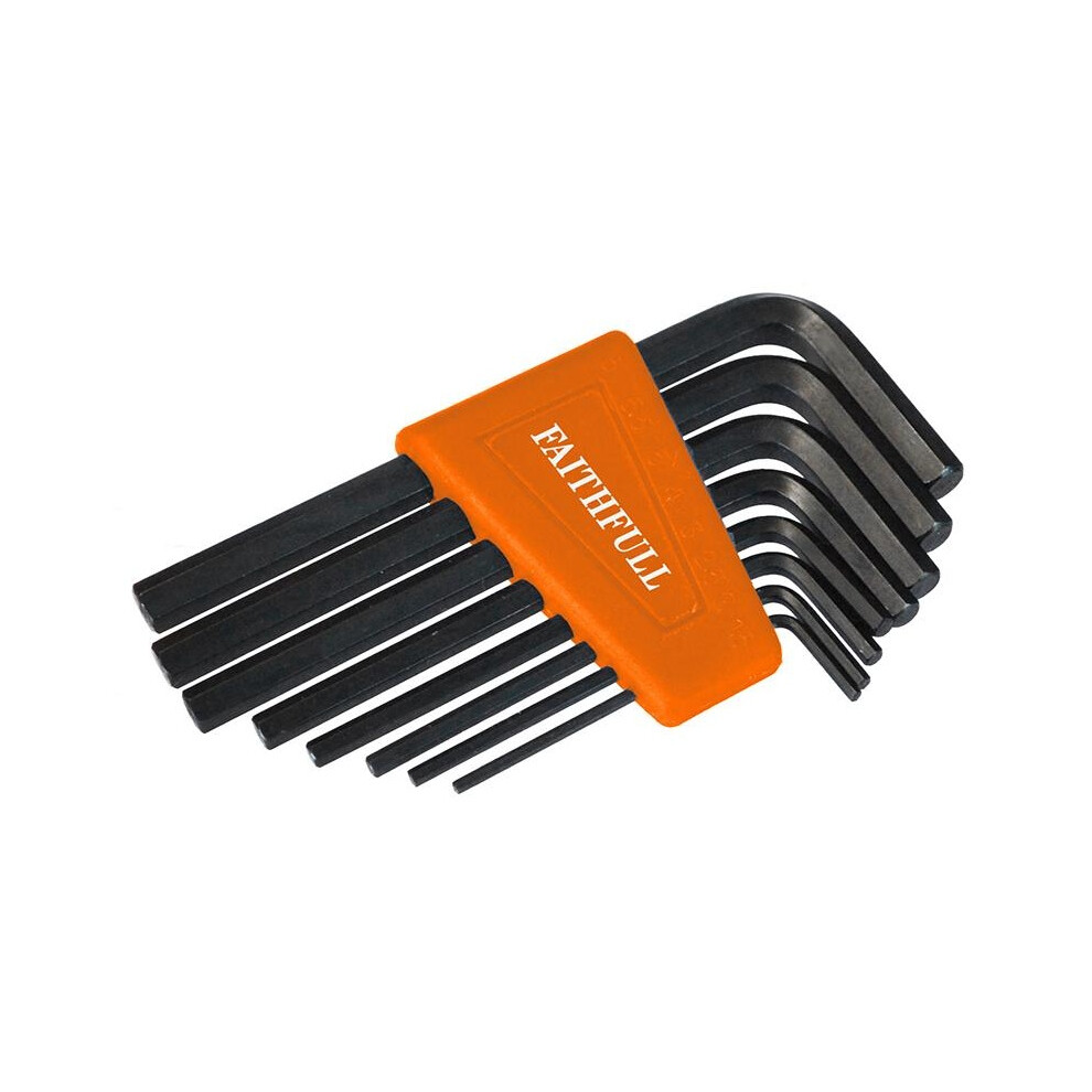 Faithfull Metric Short Arm Hexagon Key Set, 8 Piece