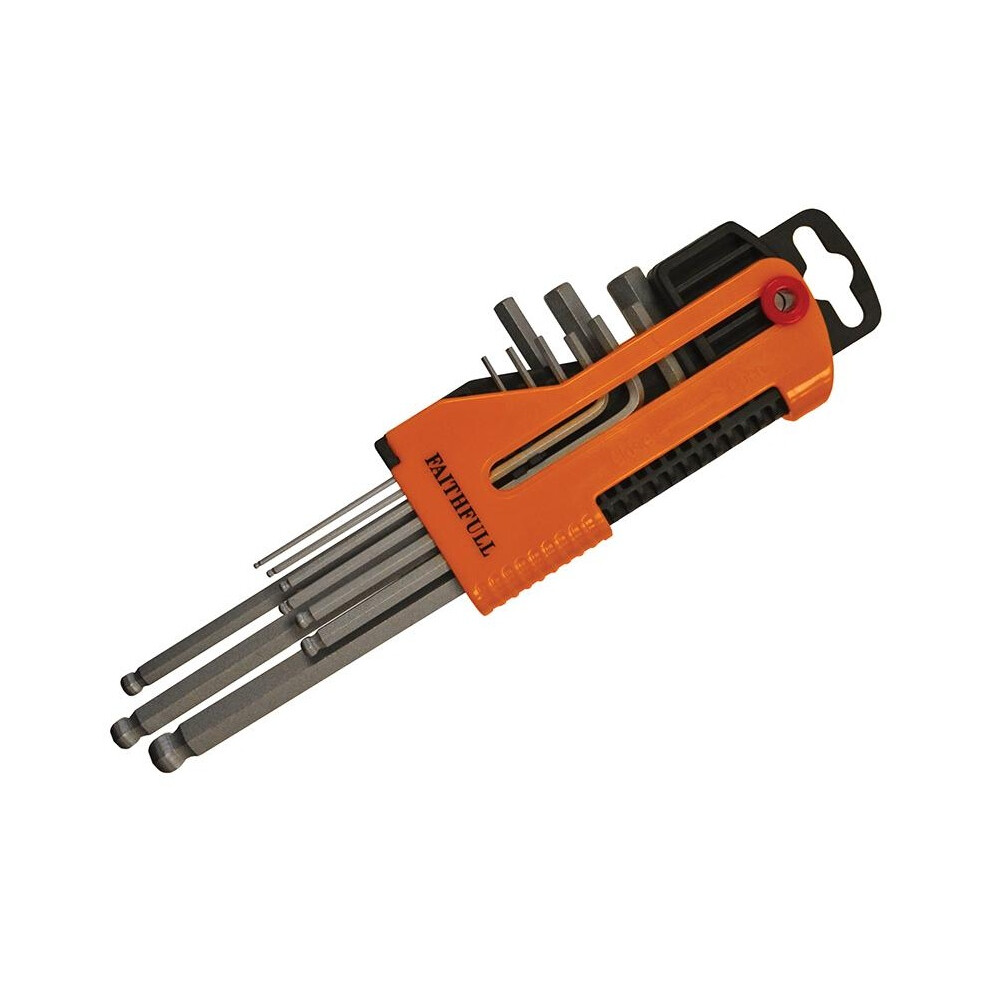 Faithfull Metric Long Arm Ball End Hex Key Set, 9 Piece