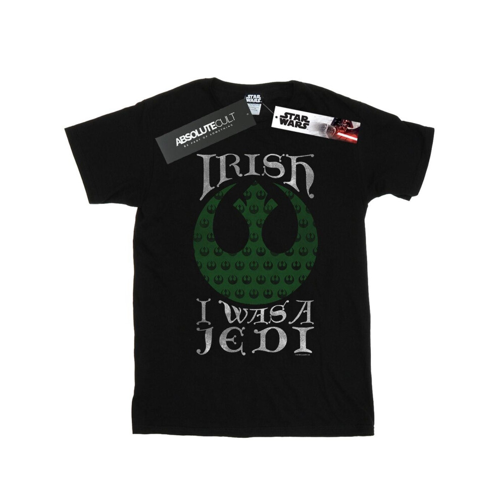 (XXL, Black) Star Wars Mens Irish I Was A Jedi T-Shirt