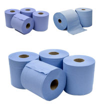 6 x Jumbo Workshop Hand Towels Rolls 2 Ply Centre Feed Wipes Embossed Tissue