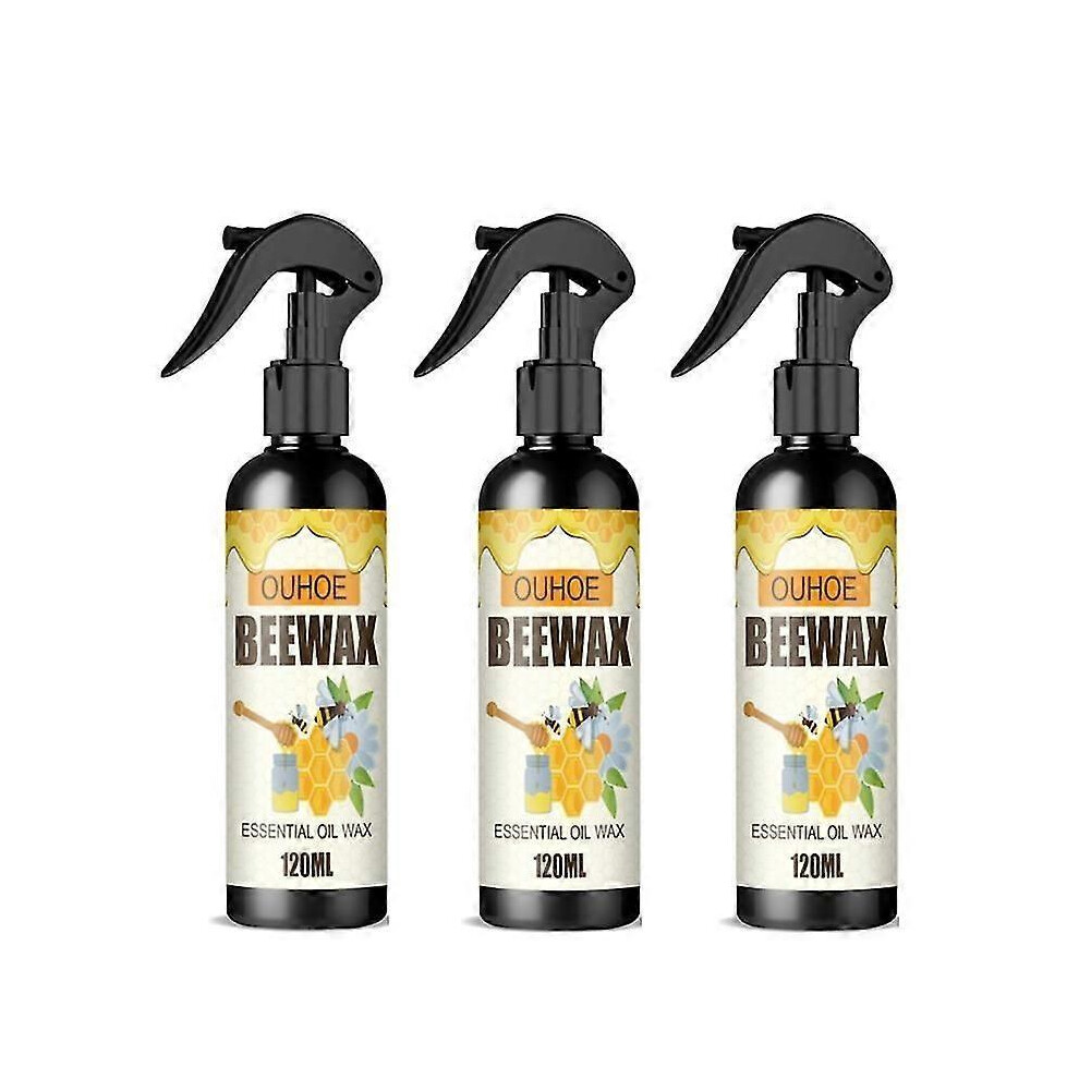 3Pcs 120ML Natural Micro-Molecularized Beeswax Spray Furniture Polish Cleaner