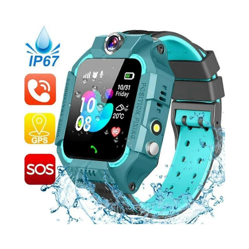 (green deep waterproof) Kids Smart Watches SIM GSM SOS Call Phone Game Camera Tracker Smart Wristwatches