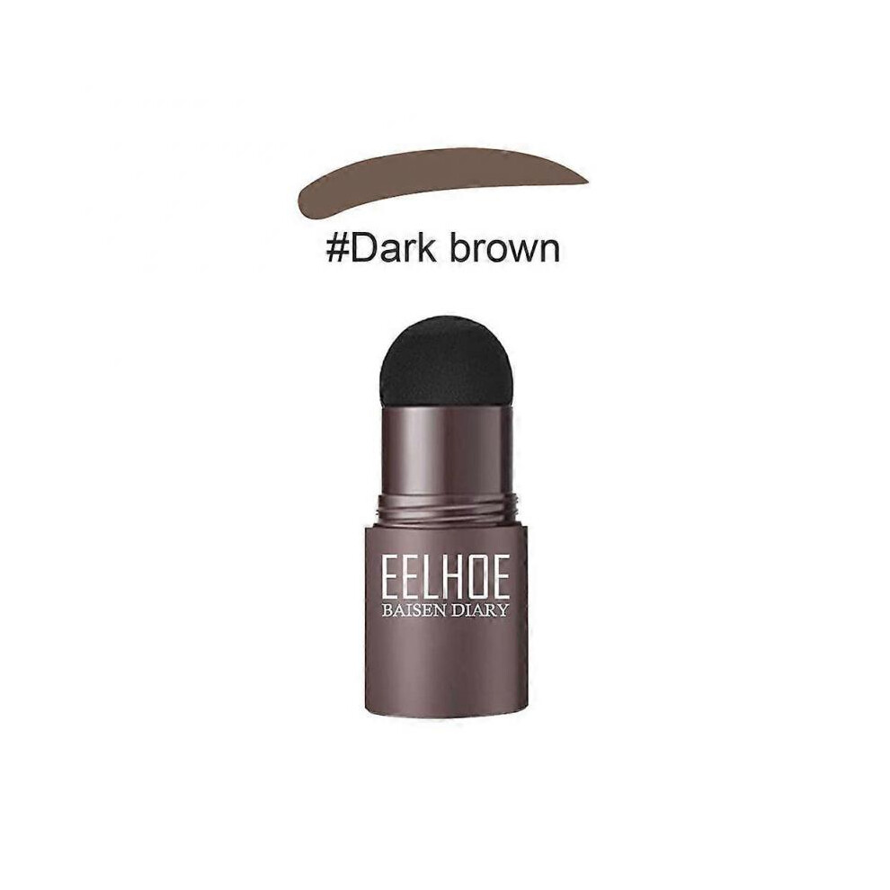 (dark brown) Eyebrow Stamp Shaping Kit Eye Brow Waterpoof Powder Stencils Definer Makeup Set