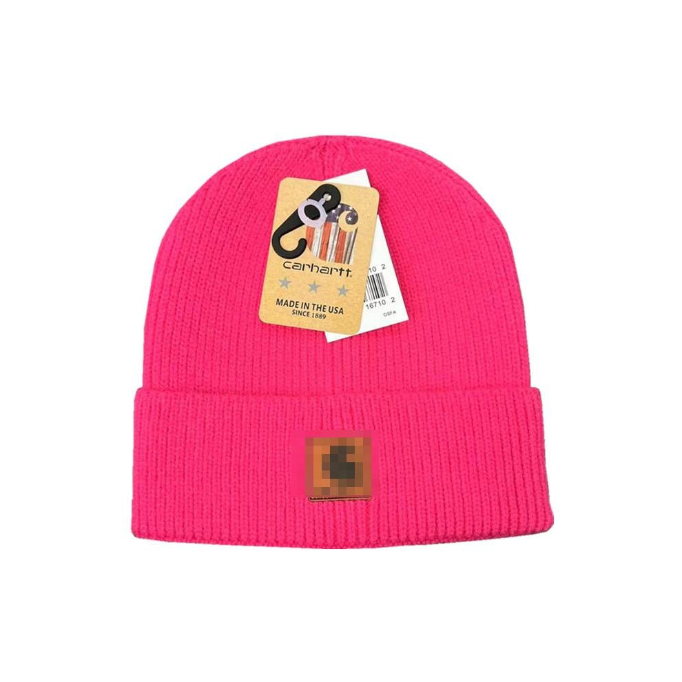 (Rose Red)Bonnet chapeau Carhartt unisexe hiver bonnet tricot épaissi garder au chaud mode cadeau