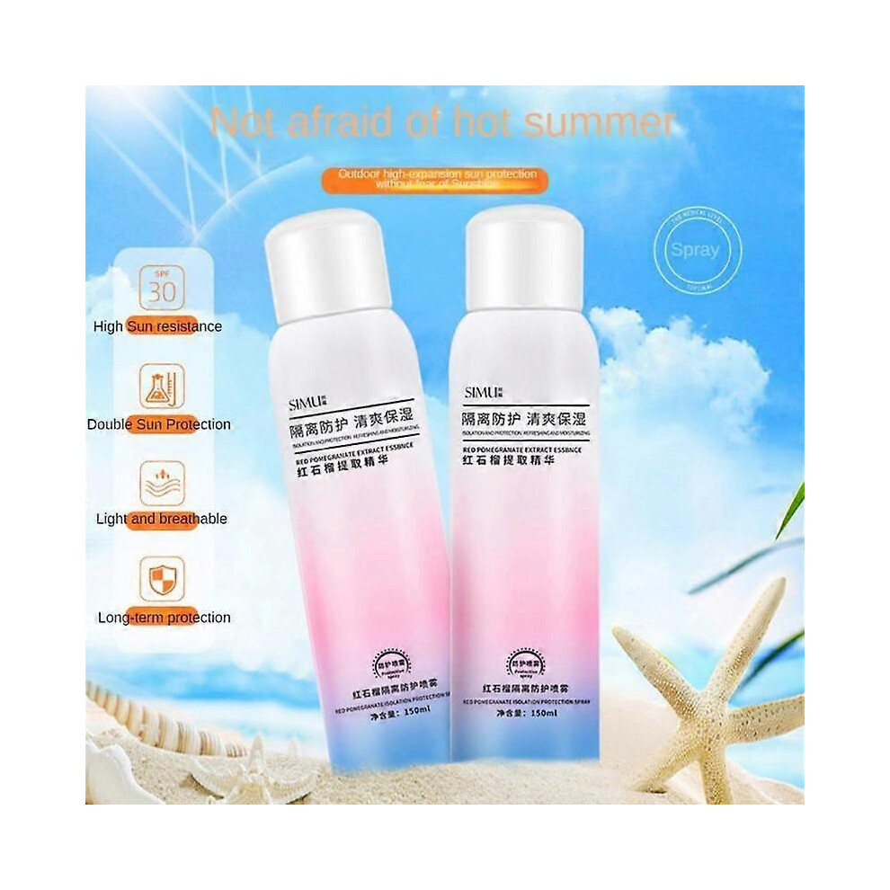(A678) Smooth Spray Sunscreen Refreshing Moisturizing Sunscreen Female Waterproof Sun Productive Sweat Proof Long Lasting Face Defend