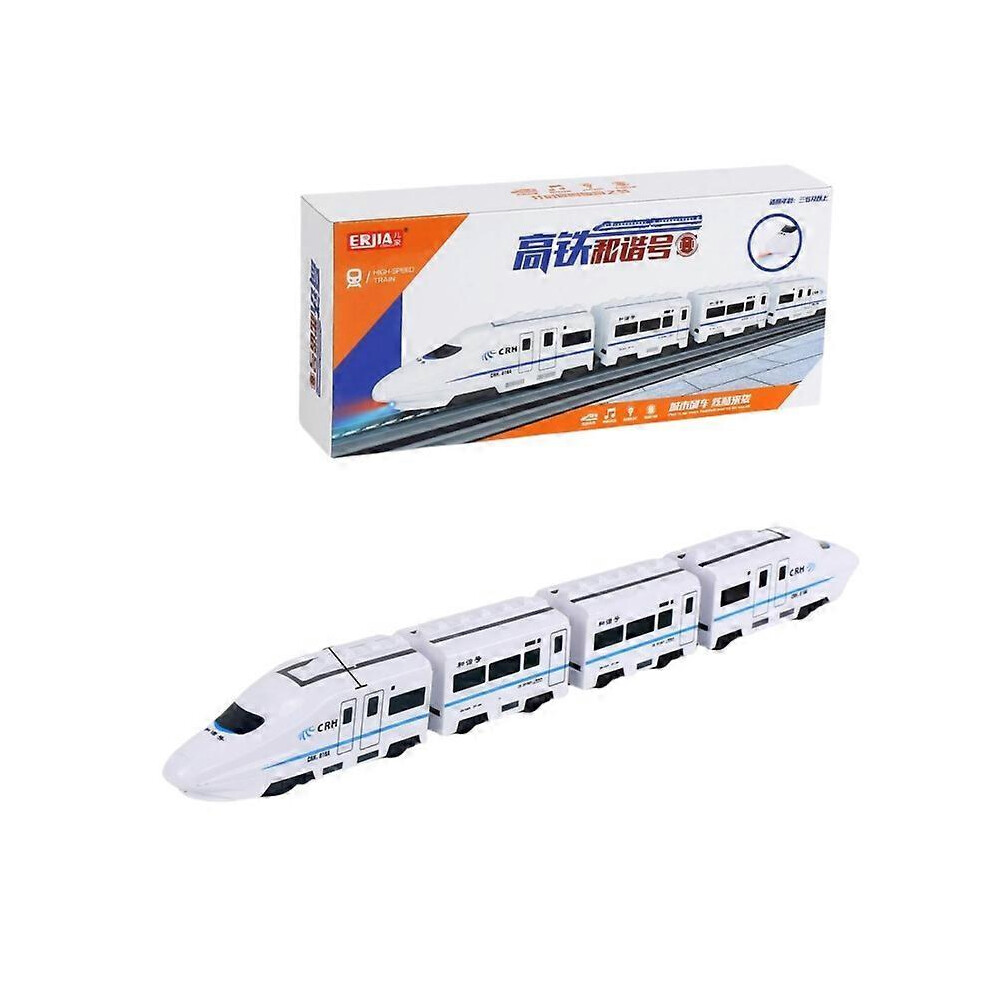 (four carriages) High Speed Electric Diecast Train Railcar Tracks Bullet Train Toy Model Set