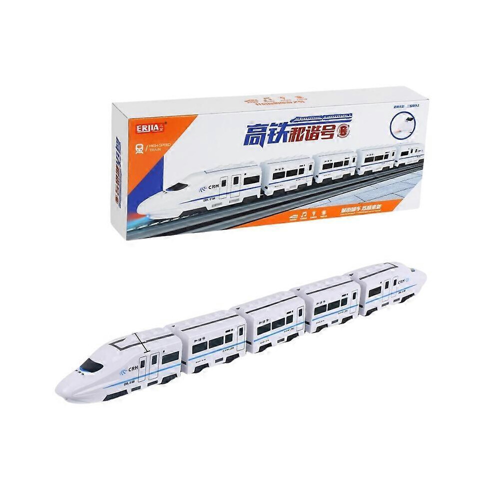 (five carriages) High Speed Electric Diecast Train Railcar Tracks Bullet Train Toy Model Set