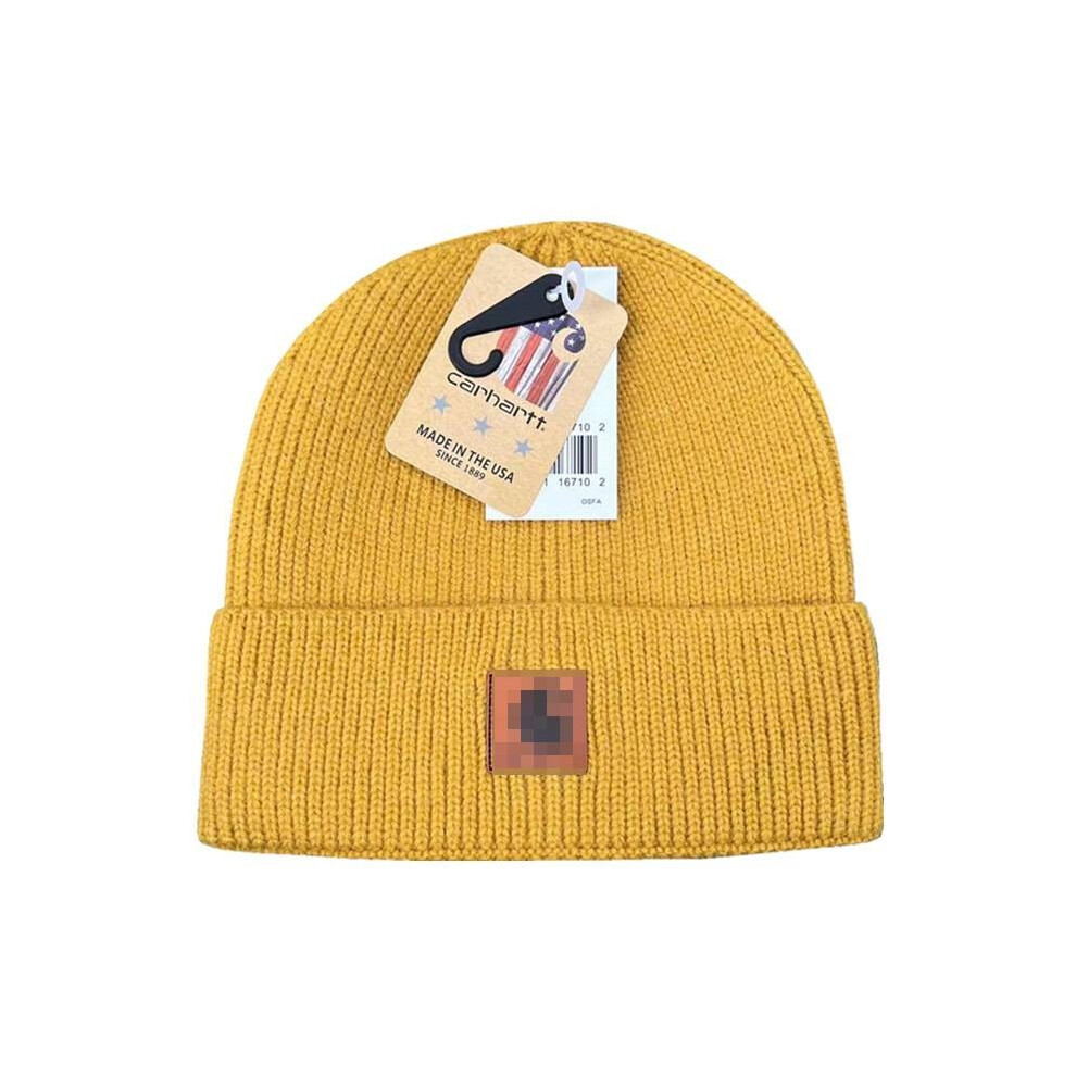 (Yellow)Casquette chapeau Carhartt unisexe hiver bonnet tricot épaissi garder au chaud cadeau mode