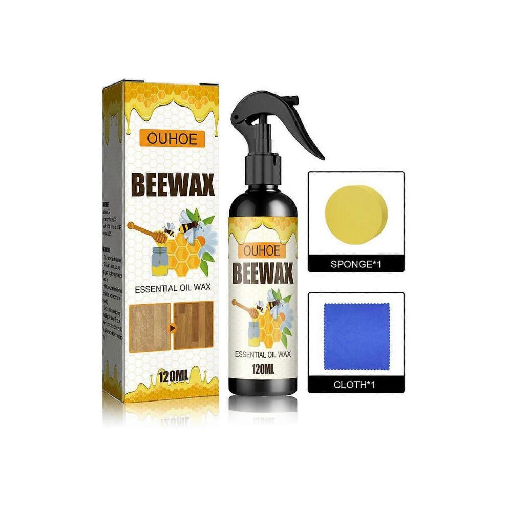 (1pc) 1/2/3Pcs 120ml Beeswax Spray Home Furniture Care Wooden Floor Cabinets Table Polish Set