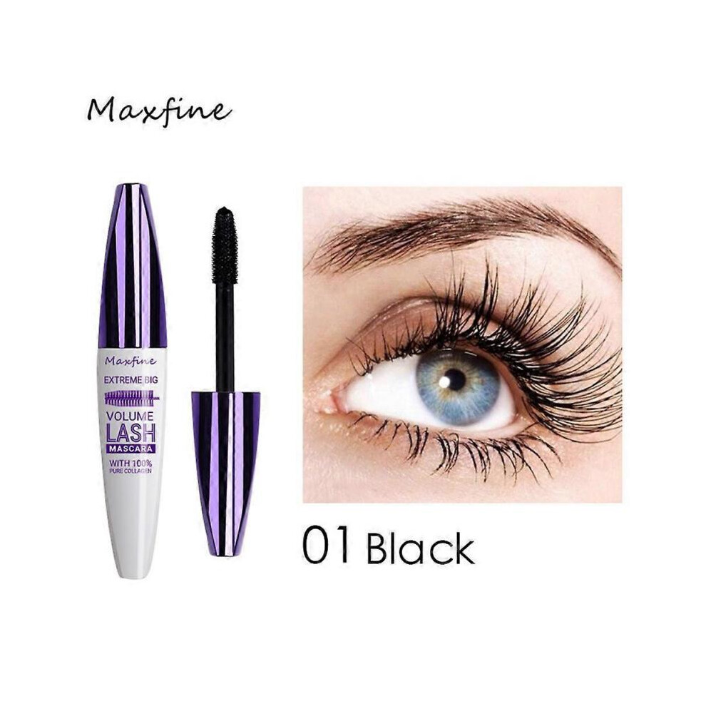 (black) 5D Silk Fiber Blue Mascara Waterproof Long-lasting Fast Dry Non-smudge Curling Thick Mascara Lengthening Eye Lashes Makeup Tools