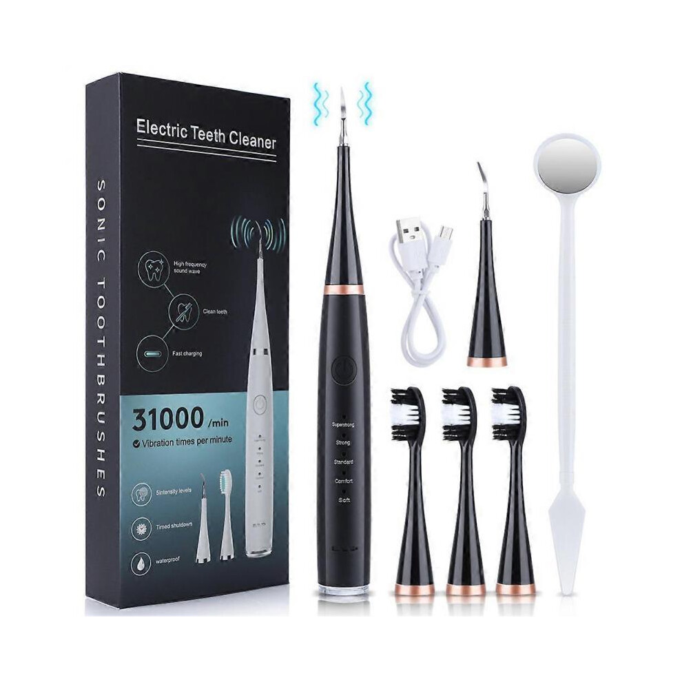 (black) Electric Ultrasonic Dental Calculus Remover Teeth Cleaner Dental Cleaning Teeth Whitening Scaler Dental Tartar Remover