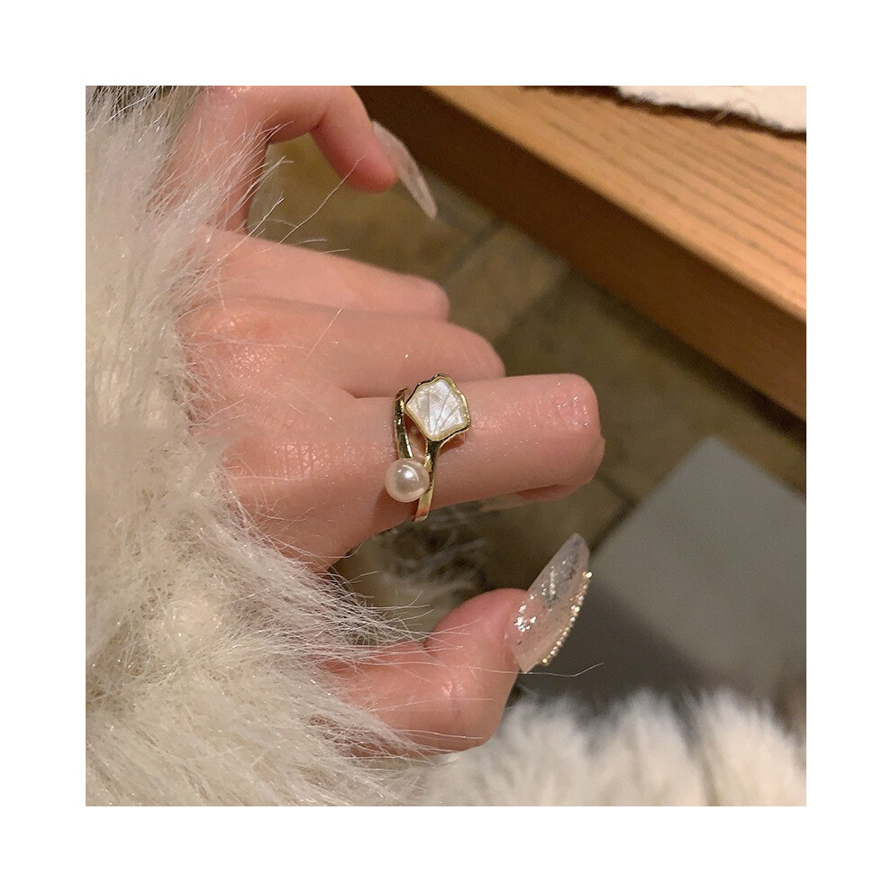 (J3996)Bague chic S925 argent nœud et coeur perle pour femme accessoire haut de gamme mode