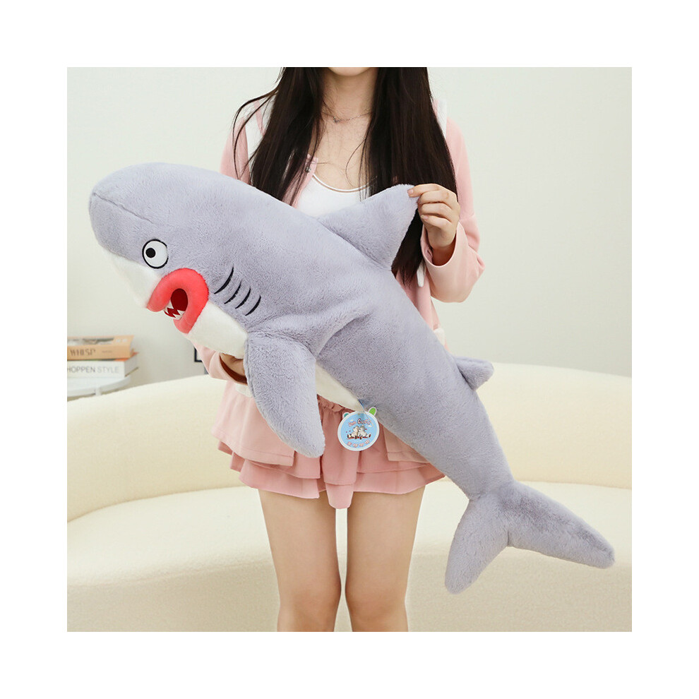 (Grey,105cm/41.34in)Peluche requin dent géante lèvres rouges Dudu mignon enfants cadeau de vacances oreiller poupée