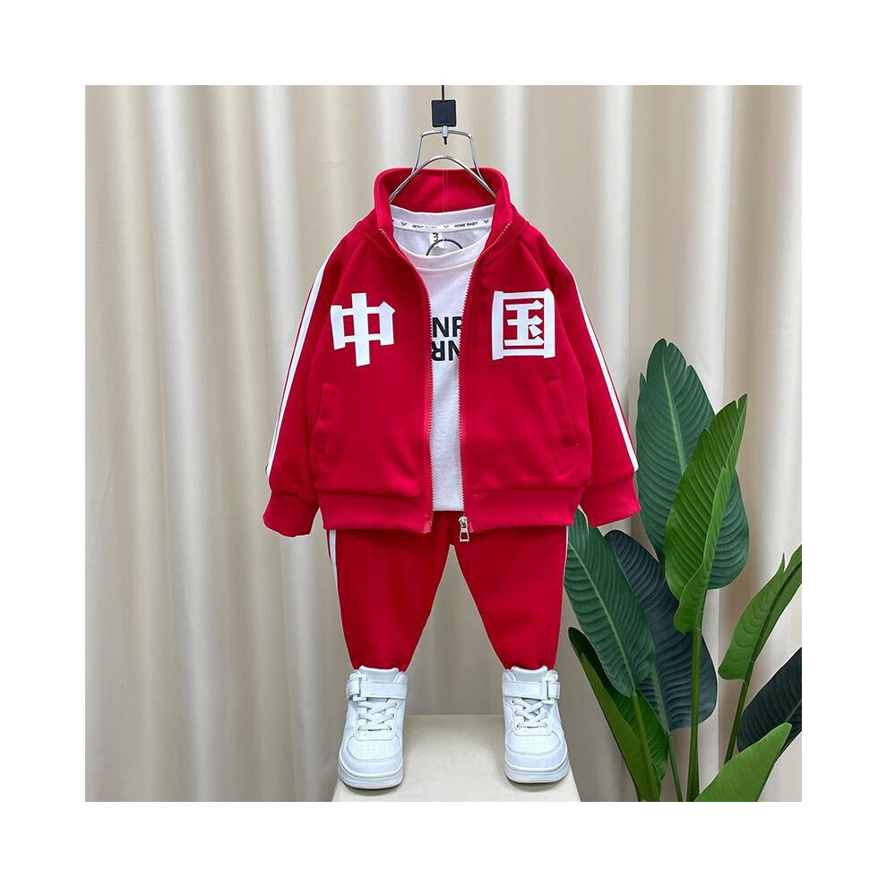 (Red,150cm)Ensemble de vêtements de sport deux pièces cool élégant garçon tenue automne tendance enfants