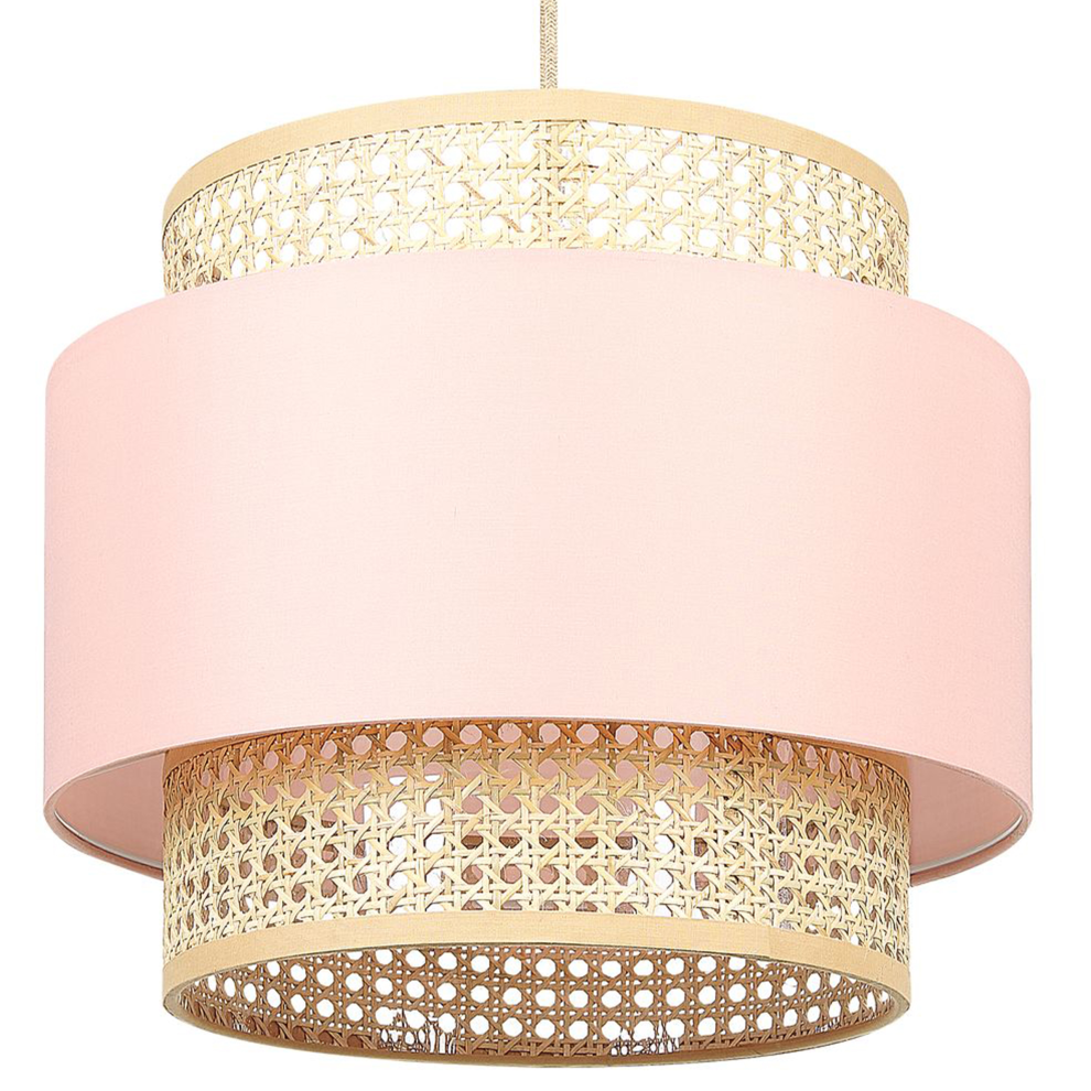 Pendant Lamp YUMURI Rattan Peach Pink