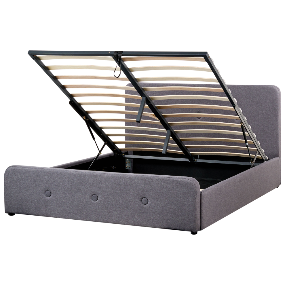 Ottoman Bed Fabric RENNES 160 x 200 cm (EU King Size) Dark Grey