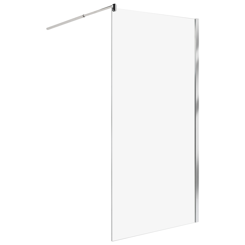 Shower Screen AHAUS 100 x 190 cm Silver