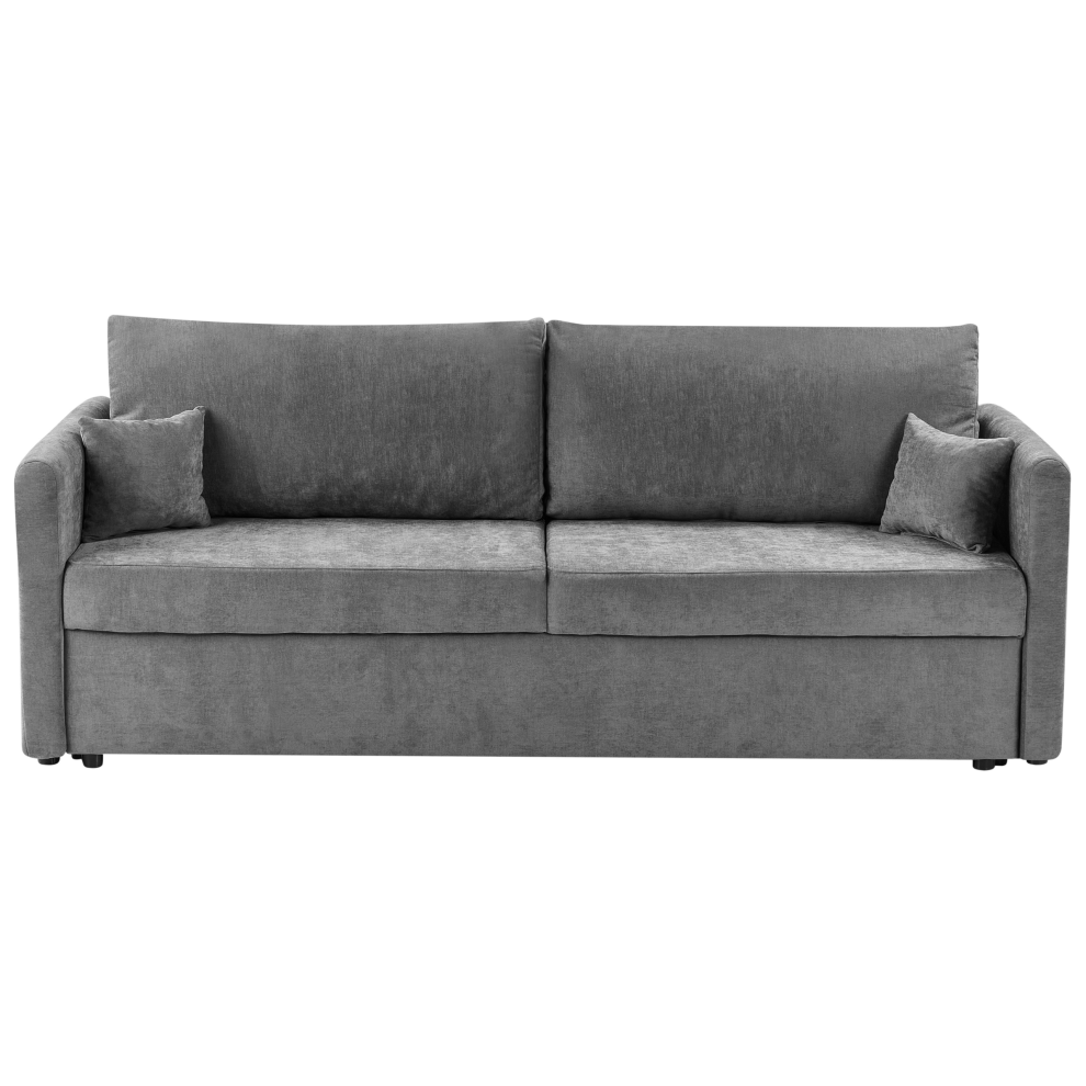 Sofa Bed 3 Seater BLEIK Fabric Light Grey with Storage