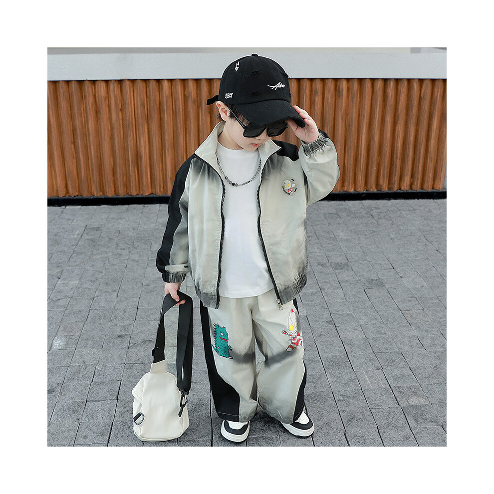 (StyleB)Joli ensemble mode garçon Ultraman printemps et automne porter manches longues nylon doux veste pantalon