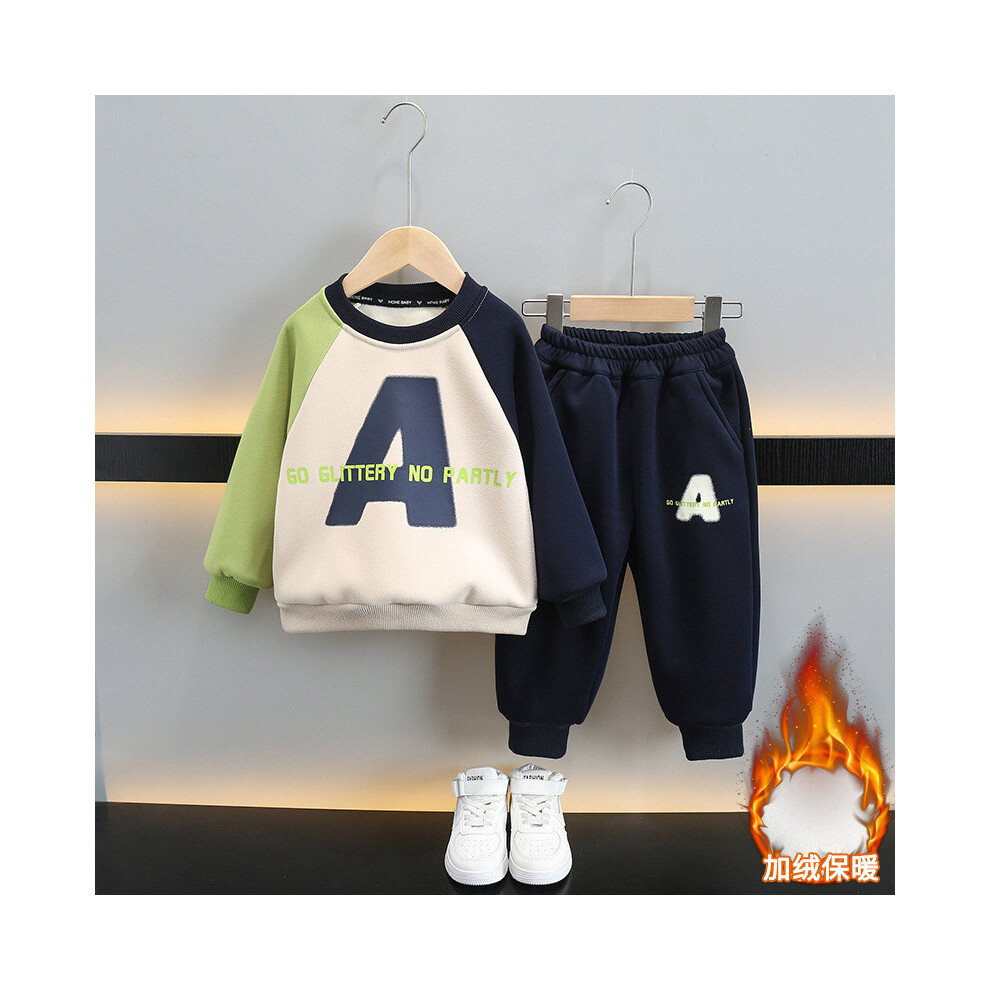 (StyleG)Ensemble polaire contemporain garçon neuf ensemble sweat à capuche élégant bébé et pantalon long coton épais et chaud pour jeunes