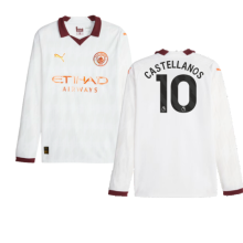 (S) 2023-2024 Man City Long Sleeve Away Shirt (Castellanos 10)