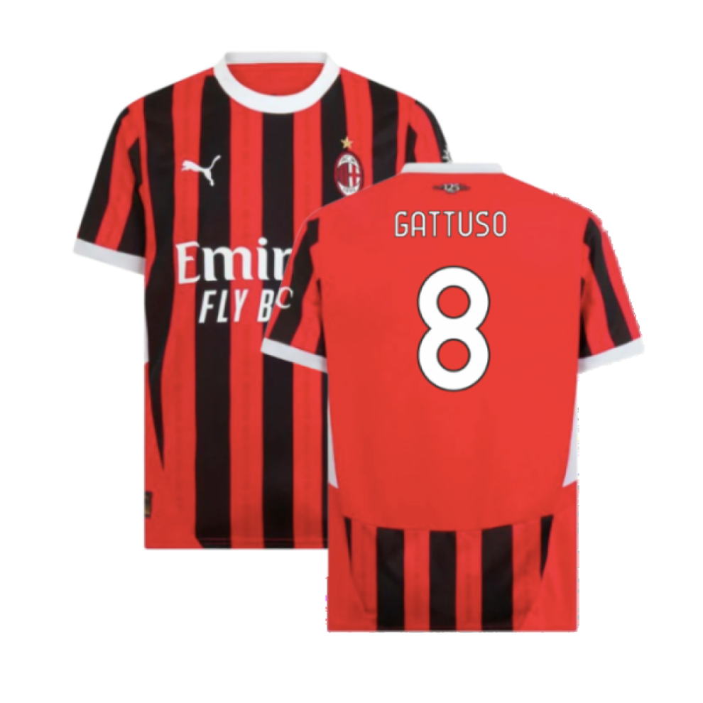 Puma (L) 2024-2025 Ac Milan Home Shirt (Gattuso 8)